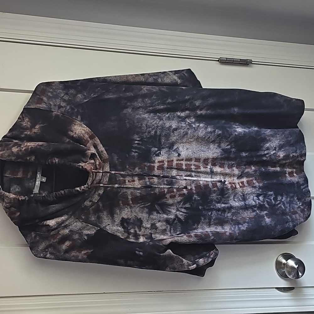🖤Coin 1804 Gorgeous soft women's tie dye 3/4 sleeve. Cowl neck SZ XLG!!!🖤
